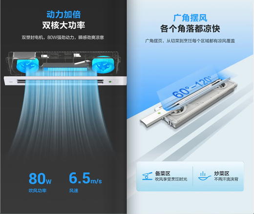 海尔厨房线型凉霸L9 清新离子风 劲凉不觉闷 商品图2