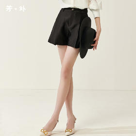 剩S/M 芳外新款休闲短裤小个子高腰显瘦百搭裤子女8T23AH0027