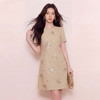 奢姿大码女装2026夏季胖妹妹时尚钻饰花朵圆领连衣裙气质减龄裙子9962860071 商品缩略图0