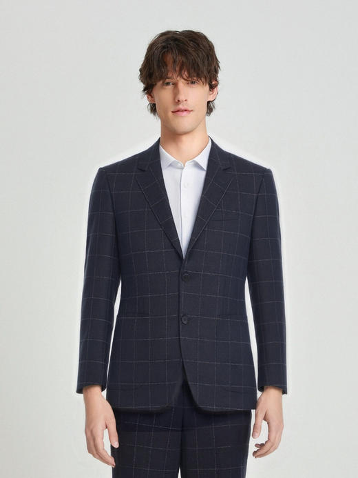 callisto藏青全羊毛窗型格纹西服 商品图2