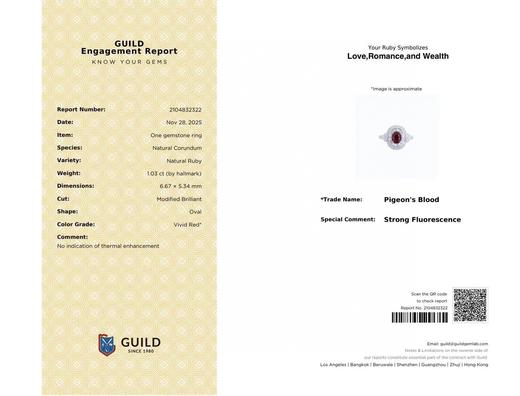 1.03ct红宝石戒指 商品图5