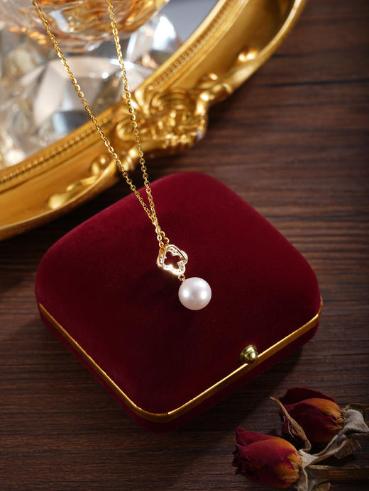 子佩集【幸运之约】银S925珍珠惜王妃套链项链【YP0062】镀金四叶草2602 商品图2