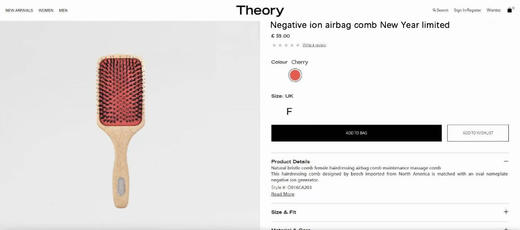 【秒杀价已调 直接拍】正品授权Theory  负离子 猪鬃气垫梳礼盒 商品图10