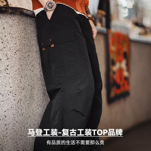 马登工装美式M65伞兵裤宽松山系机能阔腿大口袋直筒休闲裤男款春 商品图4