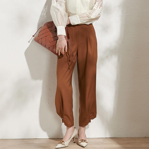 剩S/M 芳外新款时尚通勤哈伦裤女宽松舒适微弹长裤休闲裤8T22AH0146 商品图2