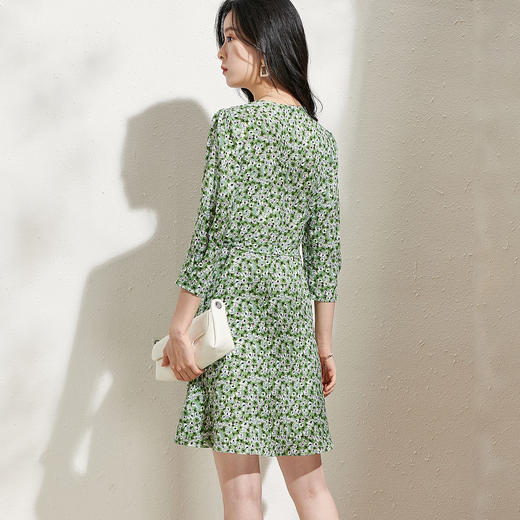 剩S/M/L/XL 芳外新款法式收腰小个子雪纺碎花连衣裙女8T22AL0240 商品图4