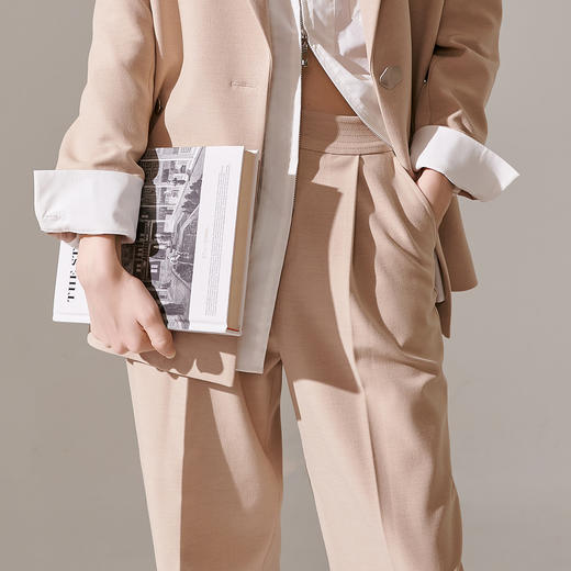 剩S/M/L 芳外新款时尚通勤西装裤宽松直筒显瘦阔腿裤女8I23CH1077 商品图4