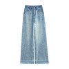 烫钻阔腿裤高腰牛仔裤，直筒休闲裤女装长裤MYX-KDFY-F2008-1-Y 商品缩略图4