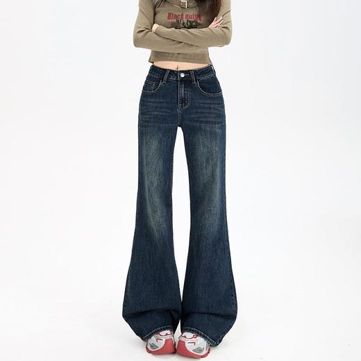 【春季穿搭】复古微喇牛仔裤女2026新款高腰显瘦直筒不贴腿休闲宽松牛仔裤女 商品图0
