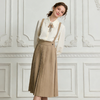 Famecoco减龄文艺宽松A字背带裙纯色松紧腰百褶半身裙FAB1FE003 商品缩略图4
