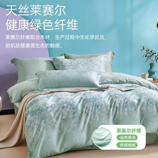天丝莱赛尔印花四件套(彩花园) 商品图1