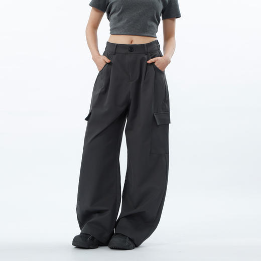 高腰显瘦基本款工装弯刀裤-纪念日百货门店同款169254604 商品图0