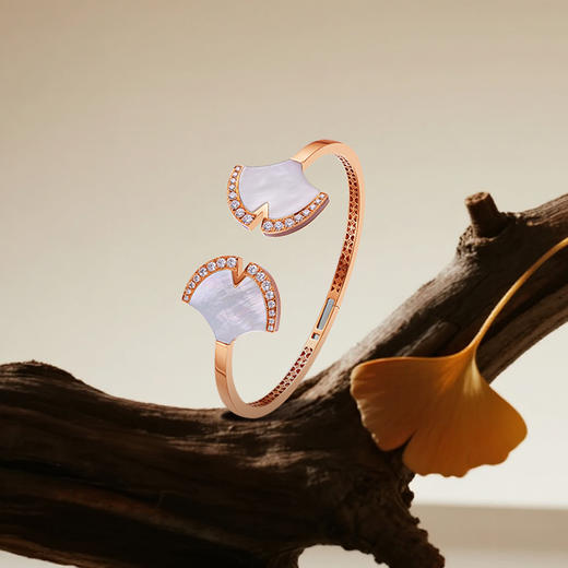 ［东方幸趣］18K玫瑰金贝母镶钻手镯#迎幸 商品图1