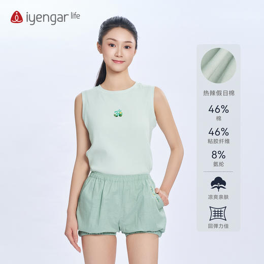 艾扬格 life C1225 瑜伽OM女装背心 无袖T恤 轻盈冰爽 原创设计经典瑜伽符号ॐ‌ 视觉立体层次丰富 商品图5