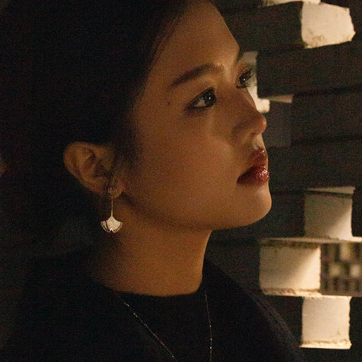 ［东方幸趣］18K玫瑰金贝母镶钻耳饰#迎幸 商品图2