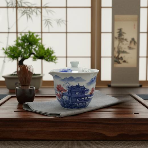 汉茗 山水旅行茶具 1套（ 公道杯*1茶杯*3茶叶罐*1） 商品图0