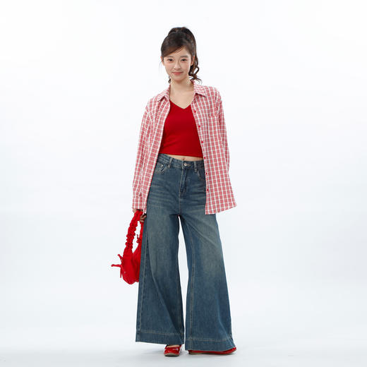 高腰百搭基本款大阔腿牛仔裤-纪念日百货门店同款169694781 商品图1