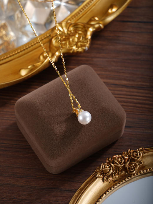 子佩集【四叶香微】银S925珍珠惜王妃套链项链【P2061】镀金四叶草2602 商品图3