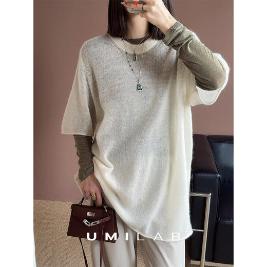 UMILAB｜迷雾森林*氛围穿搭 超细马海+羊毛 德国STOLL廓形针织衫BM917V 商品图2