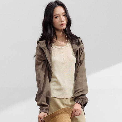 （合作款）【2026夏季新品】天丝亚麻 · 连帽衫 莱赛尔休闲拉链开衫春夏上衣yc0409004 商品图1