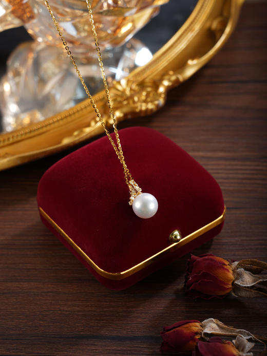 子佩集【皇冠史诗】银S925珍珠惜王妃吊坠【P2863】双色三角吊坠可打开(不含链)2602 商品图4