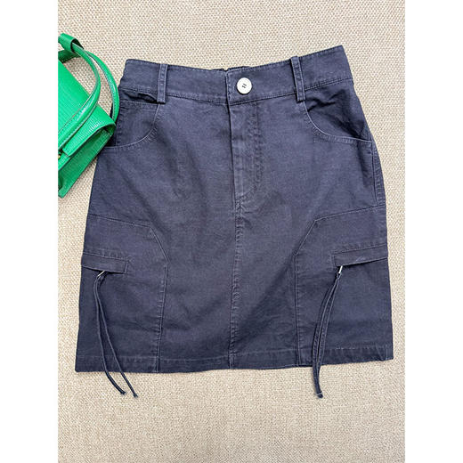 打破边界 时髦工装风100%棉半裙 藏青复古洗水 减龄百搭 全身高覆盖 商品图4