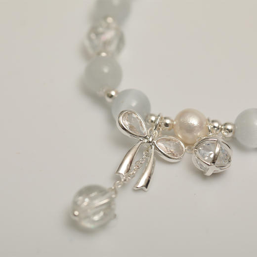 新款中式白水晶蝴蝶结猫眼石手链手串-纪念日百货门店同款159219522 商品图7