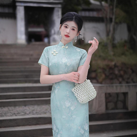 日常修身高腰气质长款，年轻款复古改良旗袍XL1229 商品图4