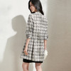 剩S/M/L/XL 芳外新款通勤双排扣外套设计感格子上衣女8T22AW0242 商品缩略图4