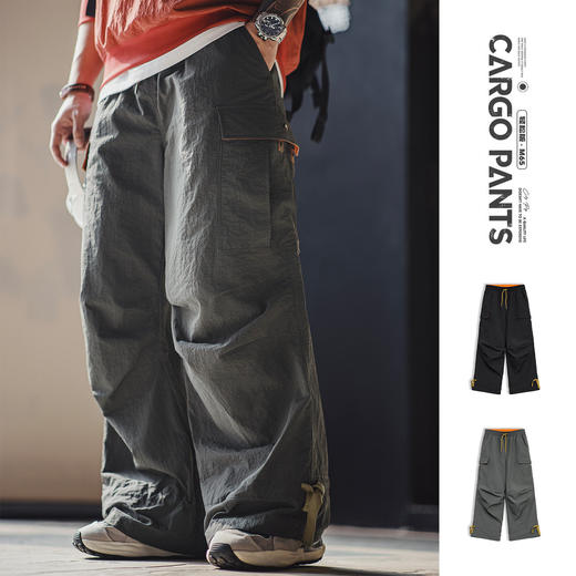 马登工装美式M65伞兵裤宽松山系机能阔腿大口袋直筒休闲裤男款春 商品图0