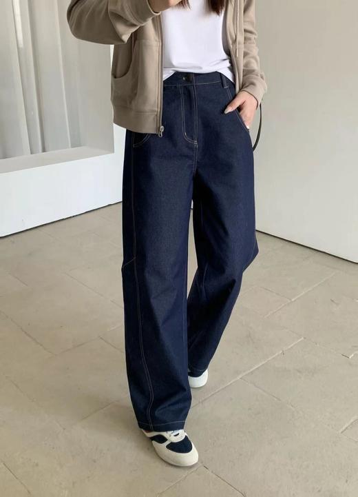 【小奶皮牛仔裤】神仙面料~不易皱、不易鼓包、垂顺如奶皮穿在身上~线条干净利落，大方简约WD 商品图10