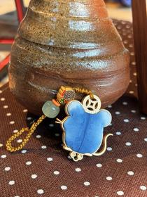 非遗扎染十二生肖挂件手工草木染布艺包挂钥匙挂饰品