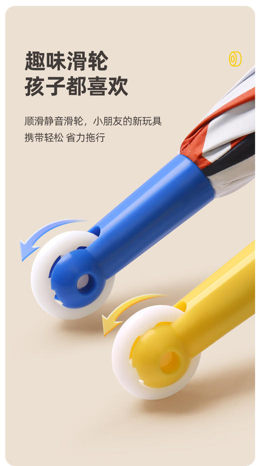 儿童圆角滑轮晴雨两用伞 商品图2