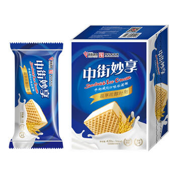 中街冰点 妙享牛奶口味冰淇淋  70克*6支 三明治 雪糕甜品 家庭装 /水饮冲调 /冰淇淋 /棒支冰淇淋 商品图1