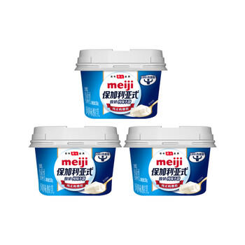 明治meiji【国内奶源】保加利亚式酸奶纯味不甜150g*3低温酸奶 商品图1