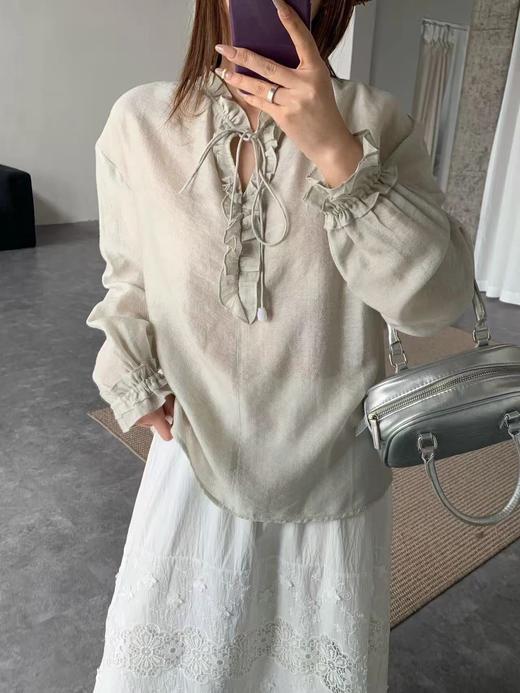 【天丝亚麻衬衫】进口天丝亚麻混纺，亲肤透气☁️垂感好，随便一穿就是随性利落的廓形WD 商品图6