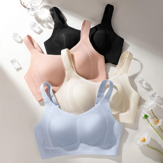 D1-【大胸显小 兔耳杯】无痕美背大胸显小防下垂文胸罩内衣女夏季薄款   采意兔兔 商品图10