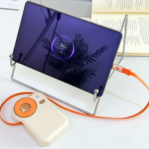 幻响S15大眼睛伸缩线快充移动电源22.5w快充电宝10000mAh聚合物白色轻薄便携大容量适用于小米苹果ml 商品图2