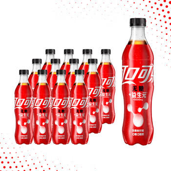 可口可乐（Coca-Cola）益生元/纤维+汽水碳酸饮料 500ml*12瓶 新老包装随机发货 商品图1