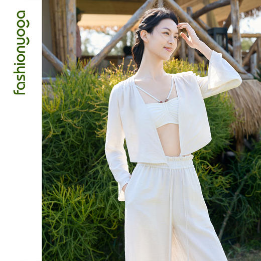 凡圣瑜伽气质亚麻外搭长袖FM16319 商品图5