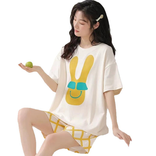 【健康亲肤面料❗轻松无束缚】睡衣女夏季新款套装学生甜美大码宽松短袖短裤可爱卡通外出网红家。rh 商品图4