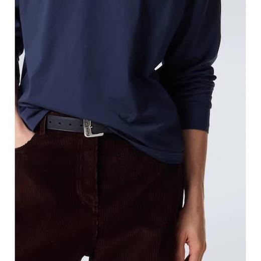 很仙很仙的长袖tee，胸口小标刺绣。靛蓝圆领长袖复古上衣E031160 商品图8