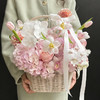 《春日游》白天鹅蝴蝶兰郁金香奶油桃子绣球大花蕙兰手提花篮 商品缩略图0