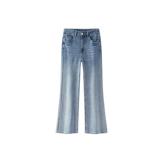 商场同款|森马牛仔裤女夏烫钻渐变宽松2026新款个性设计感喇叭裤 商品图4