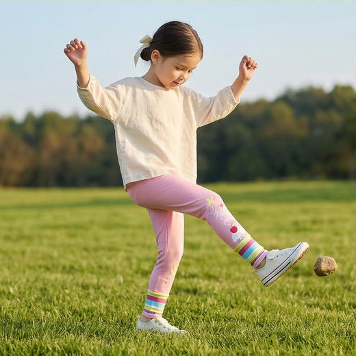 小马宝莉联名年衣童装撞色打底裤春季新款小马宝莉春季撞色打底裤N1261009B04 商品图3
