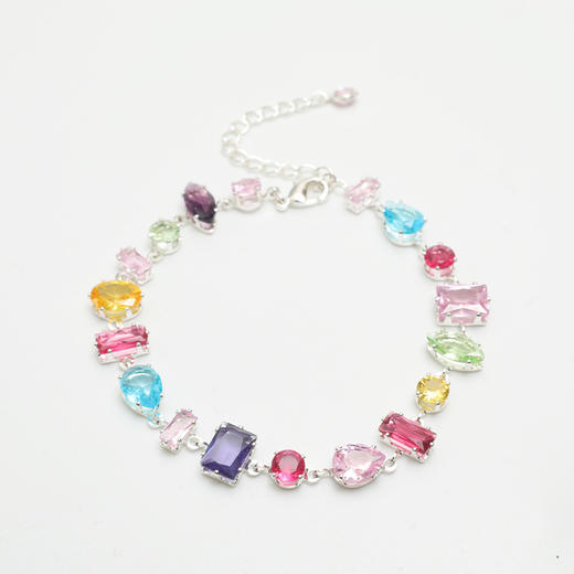 彩色糖果锆石方糖手链高级感森系串珠手饰爆款配饰手链-纪念日百货门店同款166094844 商品图0