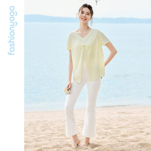 凡圣瑜伽气质木棉外搭短袖F16318 商品图12