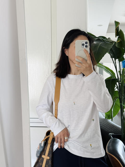 45-R新日系小花刺绣--竹节棉长袖T恤【包邮+三天无理由退换】 商品图9