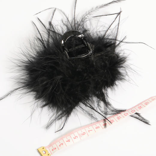 新款鸵鸟羽毛抓夹气质女后脑勺盘发夹-纪念日百货门店同款 160096726 商品图6