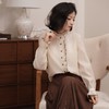 西子/左岸独白莱赛尔羊毛衬衫荷叶边设计感浅杏色衬衣/CSHJ0551 商品缩略图2
